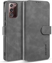 CaseMe - Samsung Galaxy Note 20 Hoesje - Met Magnetische Sluiting - Ming Serie - Leren Book Case - Grijs