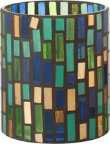J-Line Windlicht Jane Glas Groen/Blauw Medium