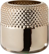 J-Line Vaas Rond Motief Glas Goud Small