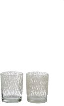 J-Line T-Lichthouder Parel Glas Klaar Opaal  Large Assortiment Van 2