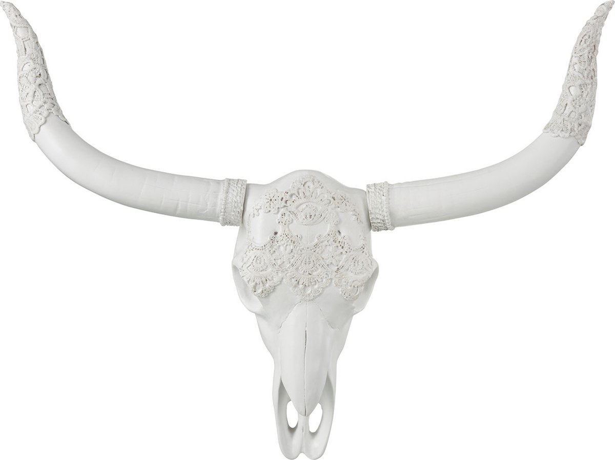 J-Line decoration Hert Hangend - polyresin - wit - small