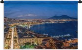 Wandkleed Napels - Blauwe lucht boven de zee en boven het Italiaanse Napels Wandkleed katoen 150x100 cm - Wandtapijt met foto