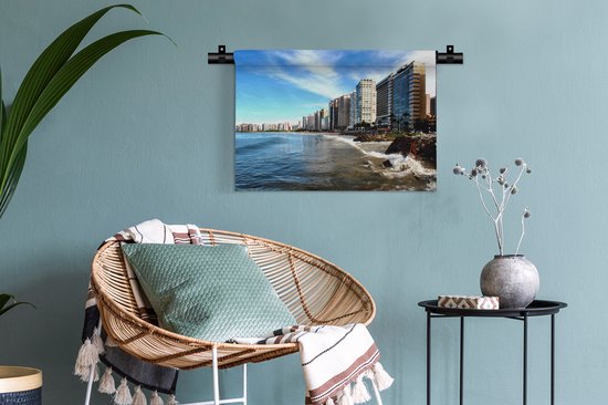 Tapisserie Fortaleza - Vagues sur les rochers près de Fortaleza au Brésil Tapisserie en coton 60x40 cm - Tapisserie avec photo