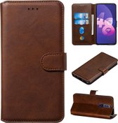 Voor OPPO F11 Pro / R19 klassieke kalfsleer Horizontale flip PU lederen tas, met houder & kaartsleuven & portemonnee (bruin)