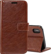 Retro Crazy Horse Texture horizontale flip lederen case voor iPhone XS, met kaartsleuven en houder & portemonnee en fotolijst (koffie)