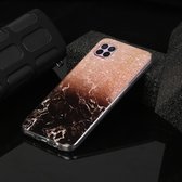 Voor Huawei P40 lite Marble Pattern Soft TPU beschermhoes (Rose Gold Black)
