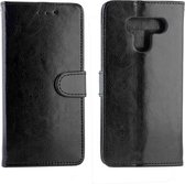 Voor LG Q60 / K50 Crazy Horse Texture Horizontale Flip Leather Case met houder & kaartsleuven & portemonnee & fotolijst (zwart)