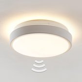 Lindby - LED plafondlamp - 1licht - metaal, kunststof - H: 8.5 cm - wit, gesatineerd wit - Inclusief lichtbron