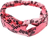 Haarband Twist Slangen Print Roze