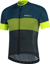 Rogelli Wielershirt KM Boost Blauw/Fluor-Geel 2XL