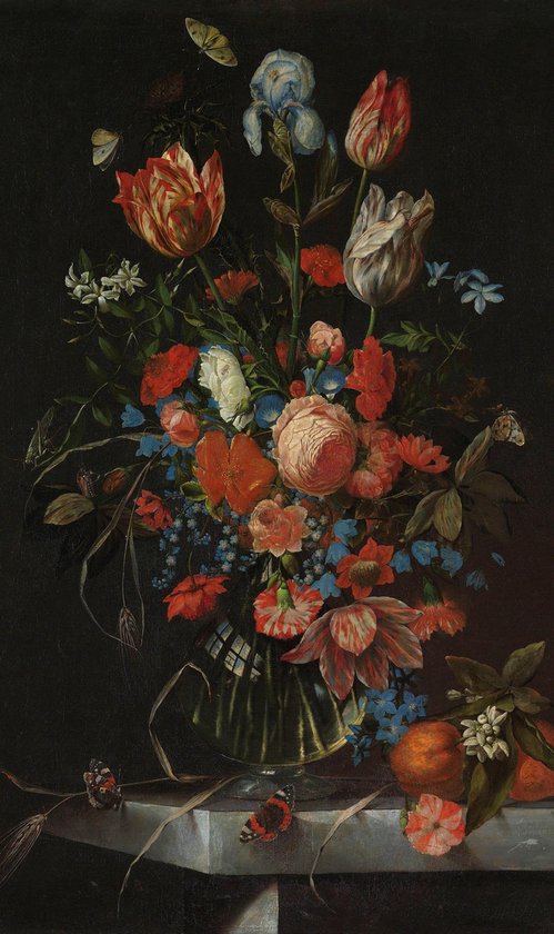 Peinture sur verre Bouquet Jan Davidsz 1650-1683