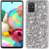 Voor Samsung Galaxy A71 5G glitter poeder schokbestendig TPU beschermhoes (zilver)