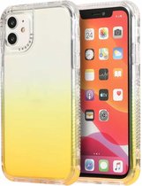 Voor iPhone 12 3 in 1 Dreamland PC + TPU Gradient Monochrome transparante rand beschermhoes (geel)