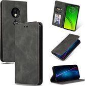 Retro Skin Feel Business Magnetische Horizontale Flip Leren Case voor Moto G7 Power Europese versie (Donkergrijs)