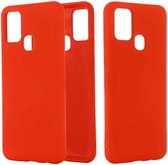 Voor Samsung Galaxy M51 effen kleur vloeibare siliconen schokbestendige volledige dekking beschermhoes (rood)