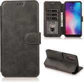 Voor Xiaomi Mi 9 Kalfsstructuur Magnetische gesp Horizontale flip lederen tas met houder & kaartsleuven & portemonnee & fotolijst (zwart)