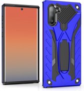 Schokbestendige TPU + pc beschermhoes met houder voor Galaxy Note 10 (blauw)