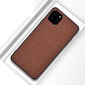 Schokbestendige doek textuur pc + tpu beschermhoes voor iPhone 11 (bruin)