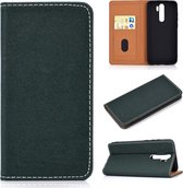 Voor Geschikt voor Xiaomi Redmi Note 8 Pro effen kleur magnetische horizontale flip lederen tas met kaartsleuf en houder (groen)