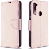 Voor Xiaomi Redmi Note 8T Litchi Texture Pure Color Horizontale Flip PU Leather Case met houder & kaartsleuven & Wallet & Lanyard (Rose Gold)