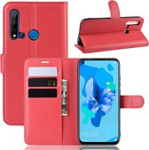 Litchi Texture Horizontal Flip Leren Case voor Huawei P20 Lite 2019 / Nova 5i, met Portemonnee & Houder & Kaartsleuven (rood)