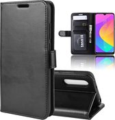 R64 Texture Single Fold Horizontal Flip Leather Case voor Xiaomi MI CC9e / MI A3, met houder & kaartsleuven & portemonnee (zwart)