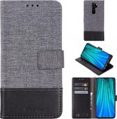 Voor Xiaomi Redmi Note 8 Pro MUMXA MX102 Horizontale flip-canvas stiksels Leren tas met houder & kaartsleuven & portemonnee (zwart)