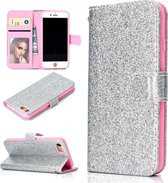 Voor iPhone 7 Glitterpoeder Horizontale Flip Leren Case met Kaartsleuven & Houder & Fotolijst & Portemonnee (Zilver)