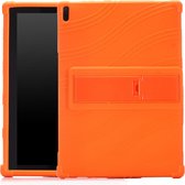 Voor Lenovo Tab E10 tablet-pc siliconen beschermhoes met onzichtbare beugel (oranje)