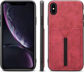 PU + TPU beschermhoes met kaartsleuven voor iPhone XS Max (rood)