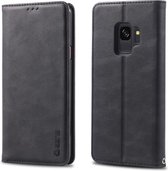 Voor Galaxy S9 AZNS retro textuur magnetische horizontale flip pu lederen case met houder & kaartsleuven & fotolijst (zwart)
