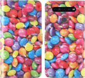 Voor LG K41S / K50S 3D-schilderij Gekleurd tekening patroon Horizontaal Flip TPU + PU lederen tas met houder & kaartsleuven & portemonnee & lanyard (gekleurde suiker)
