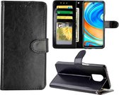 Voor Xiaomi Redmi Note 9 Pro / Note 9S Crazy Horse Texture Leather Horizontale Flip beschermhoes met houder & kaartsleuven & portemonnee & fotolijst (zwart)