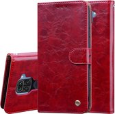 Voor Xiaomi Redmi Note 9 Business Style Oil Wax Texture Horizontal Flip Leather Case met houder & kaartsleuven & portemonnee (bruin rood)