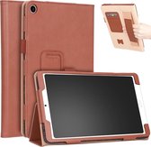 Voor xiaomi mi pad 4 plus / 10,1 inch 2018 vintage pu lederen tablet pc beschermhoes met beugel en handondersteuning en kaartsleuven functie (bruin)