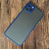 Voor iPhone 11 Pro Max schokbestendig mat TPU + pc-beschermhoes (blauw)