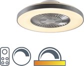 LED Plafond ventilator met Verlichting | Lamp en Afstandsbediening - 1 lichts - Ø 59 cm - Zilver - Slaapkamer - Climo