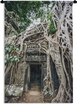 Wandkleed Angkor Wat - Ruïnes in Angkor wat Wandkleed katoen 120x180 cm - Wandtapijt met foto XXL / Groot formaat!