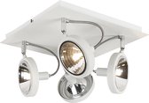 QAZQA nox - Design Plafondspot | Spotje | Opbouwspot - 4 lichts - L 320 mm - Wit -  Woonkamer | Slaapkamer | Keuken