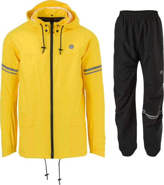 AGU Original Regenpak Essential - Geel/Zwart - S - Dames & Heren - Waterdicht & Ademend