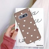 Voor Galaxy S10e Multi Love Heart Pattern Frosted TPU-beschermhoes (kaki)