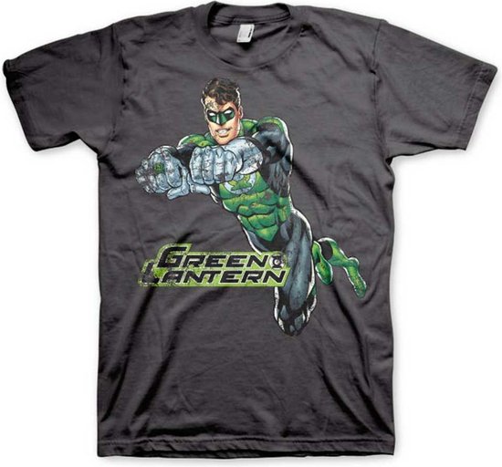DC Comics Green Lantern Heren Tshirt -M- Distressed Grijs