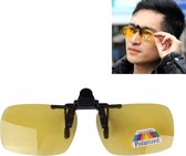 Gepolariseerde clip-on flip-up plastic clip zonnebril lenzen bril onbreekbaar rijden vissen outdoor sport (geel)