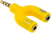 3,5 mm stereo mannelijk naar 3,5 mm hoofdtelefoon en microfoon vrouwelijke splitteradapter (geel)
