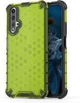 Voor Huawei Nova 5T Shockproof Honeycomb PC + TPU Case (groen)