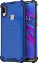 Honeycomb Shockproof PC + TPU Case voor Huawei Y6 (2019) (Blauw)