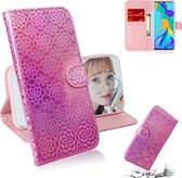 Voor Huawei P30 Pro effen kleur kleurrijke magnetische gesp horizontale flip pu lederen case met houder & kaartsleuven & portemonnee & lanyard (roze)