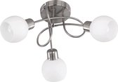 LED Plafondlamp - Iona Frudo - 12W - E14 Fitting - Warm Wit 3000K - 3-lichts - Dimbaar - Rond - Mat Nikkel - Aluminium