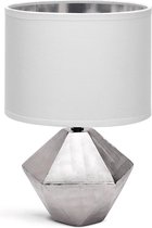 LED Tafellamp - Tafelverlichting - Igory Uynimo XL - E14 Fitting - Rond - Mat Wit/Zilver - Keramiek