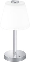 LED Tafellamp - Iona Emaro - 4W - Warm Wit 3000K - Dimbaar - Rond - Mat Chroom - Aluminium